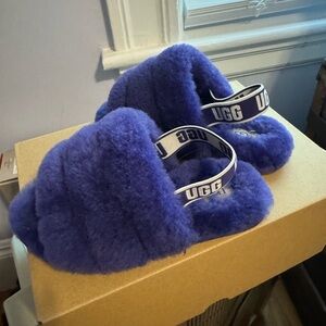 Purple UGG fluff yeah slippers